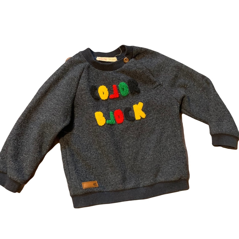 24-36 months Kidichic color block sweater
